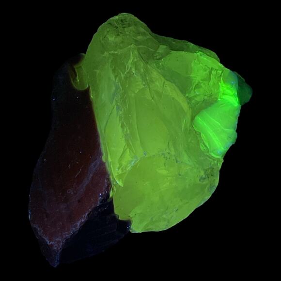 Vaseline Carmel and Milk Glass Art Glass Cullet Uranium Slag Glass #4GX32 - Picture 2 of 9